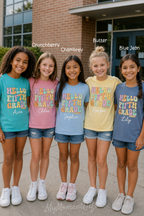 Personalized 5th Grade Shirt for Girls | Hello Fifth Grade Comfort Colors Tee | Custom Name Back to School Shirt