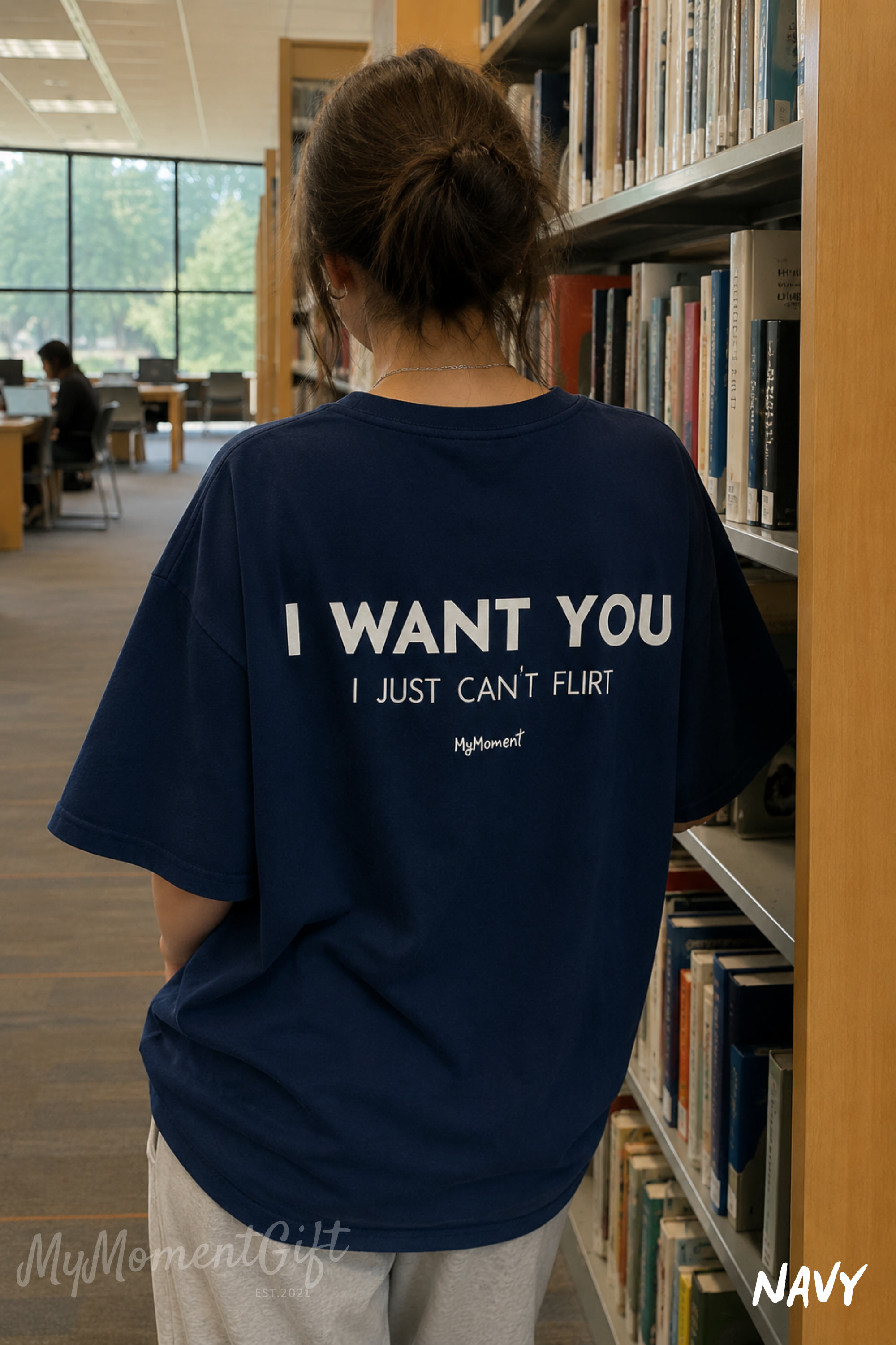 I Want You I Just Can’t Flirt Shirt – Funny Flirting Back Print Tee
