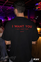 I Want You I Just Can’t Flirt Shirt – Funny Flirting Back Print Tee