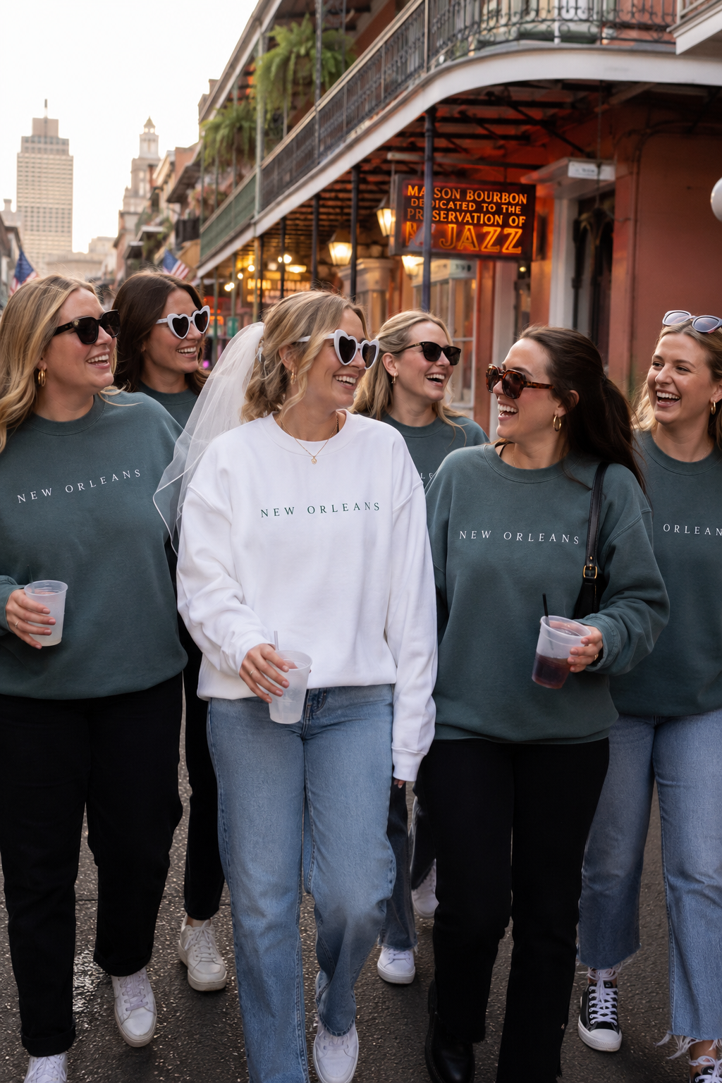 New Orleans Bachelorette Sweatshirt, Bride and Bridesmaid Matching Sweatshirts, Girls Trip Crewneck
