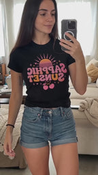 Sapphic Sunset Baby Tee | Lesbian Pride Y2K Shirt