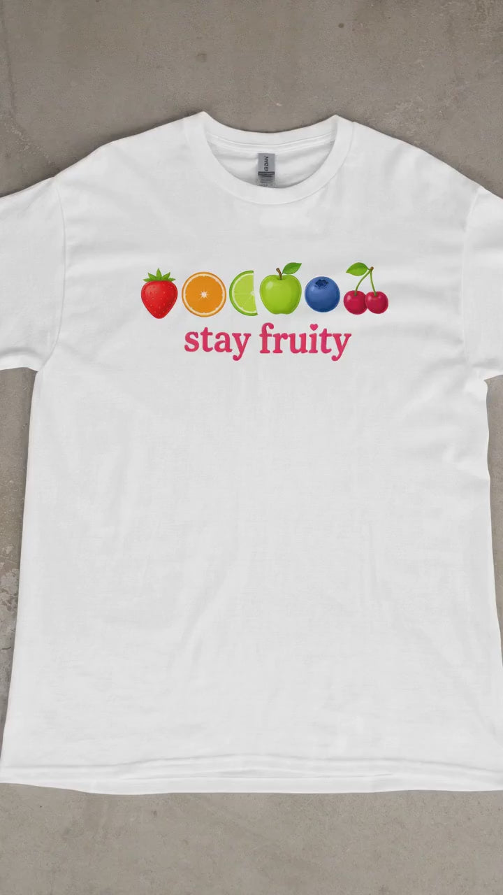 Stay Fruity Lesbian Pride Crop Tee | LGBTQ Pride Y2K Aesthetic Shirt