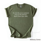 Funny Sarcastic Throat Punch Shirt | Rude Graphic Novelty Tee