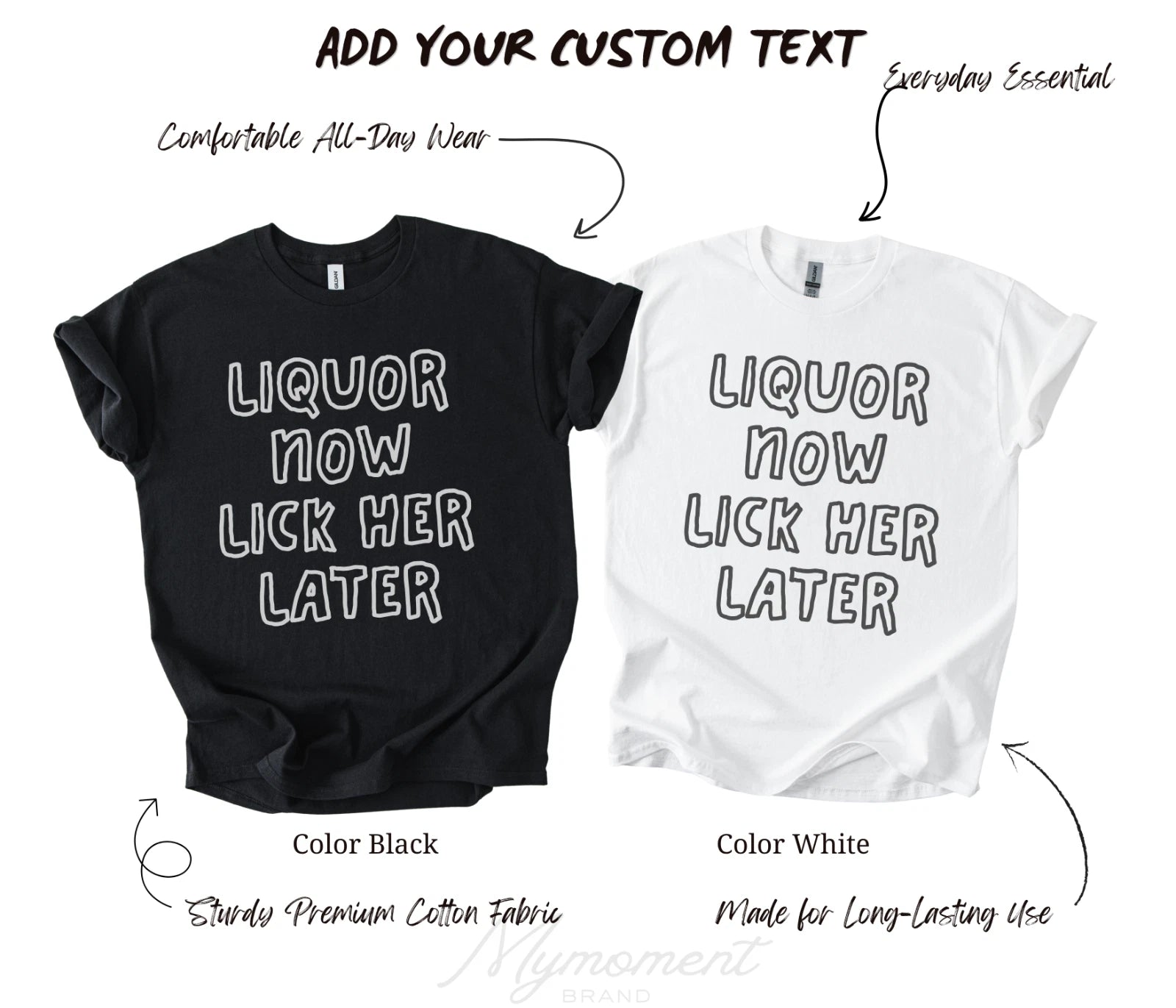 Liquor Now Lick Her Later | Fun Adult Drinking Bachelor Party T-Shirt