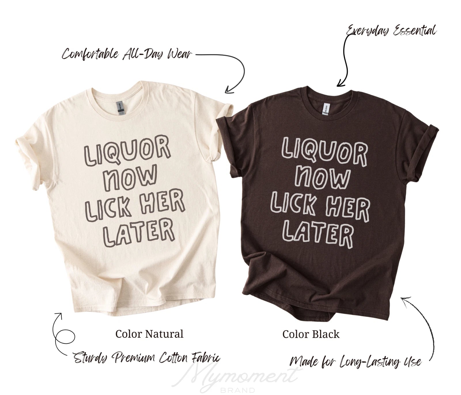 Liquor Now Lick Her Later | Fun Adult Drinking Bachelor Party T-Shirt
