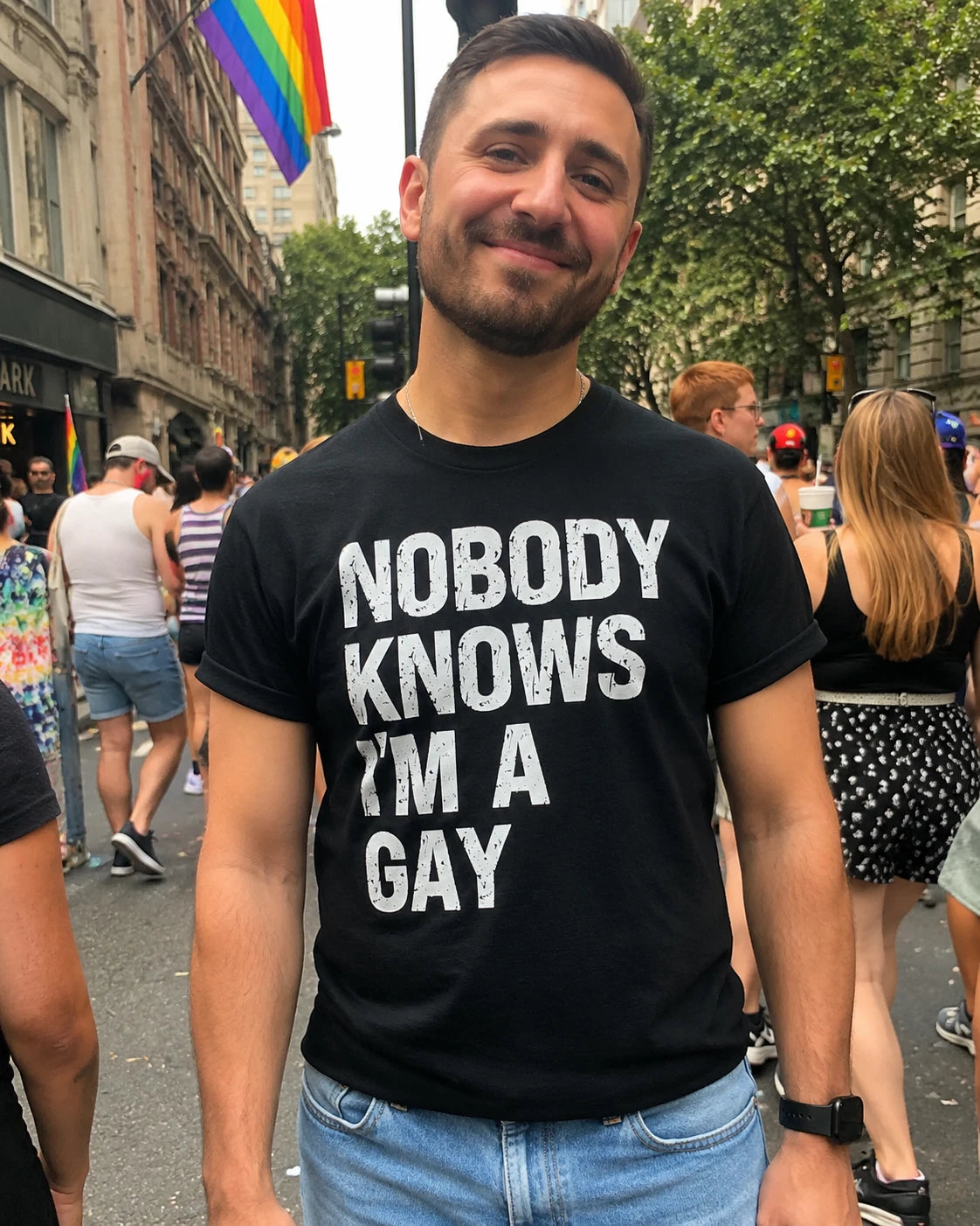 Nobody Knows I'm Gay Shirt | LGBTQ Gay Pride Clothing