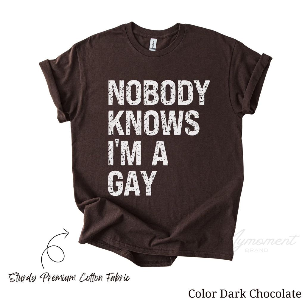 Nobody Knows I'm Gay Shirt | LGBTQ Gay Pride Clothing