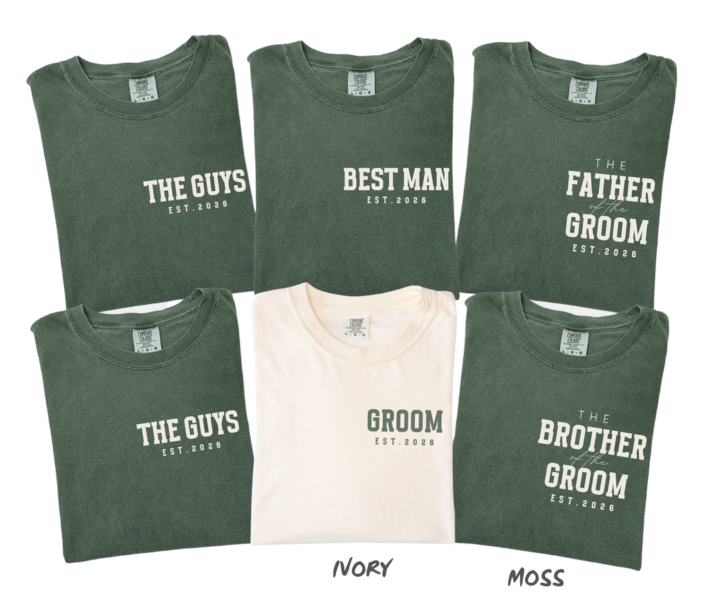 Matching Bachelor Party Shirts for Groom, Best Man & Family