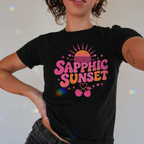 Sapphic Sunset Baby Tee | Lesbian Pride Y2K Shirt